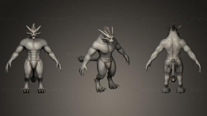 Статуэтки герои, монстры и демоны (Штормовой Снежный Коготь, STKM_0351) 3D модель для ЧПУ станка